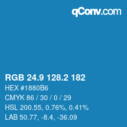 Color code: RGB 24.9 128.2 182 | qconv.com