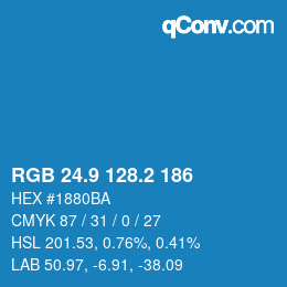 Color code: RGB 24.9 128.2 186 | qconv.com