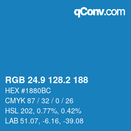 カラーコード: RGB 24.9 128.2 188 | qconv.com