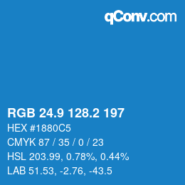 Color code: RGB 24.9 128.2 197 | qconv.com