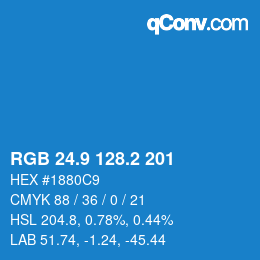 Color code: RGB 24.9 128.2 201 | qconv.com
