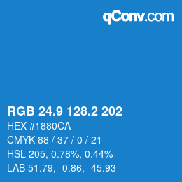 Color code: RGB 24.9 128.2 202 | qconv.com