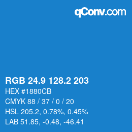Color code: RGB 24.9 128.2 203 | qconv.com