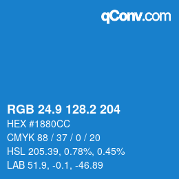 Color code: RGB 24.9 128.2 204 | qconv.com