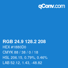 Color code: RGB 24.9 128.2 208 | qconv.com