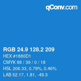 Color code: RGB 24.9 128.2 209 | qconv.com