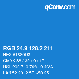 Color code: RGB 24.9 128.2 211 | qconv.com