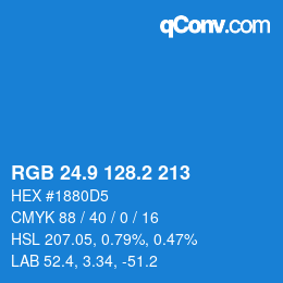 Color code: RGB 24.9 128.2 213 | qconv.com