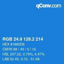 Color code: RGB 24.9 128.2 214 | qconv.com