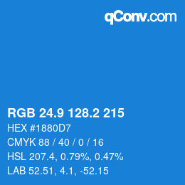 Color code: RGB 24.9 128.2 215 | qconv.com