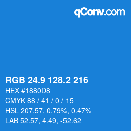 Color code: RGB 24.9 128.2 216 | qconv.com