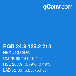 Color code: RGB 24.9 128.2 218 | qconv.com
