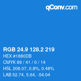 Color code: RGB 24.9 128.2 219 | qconv.com