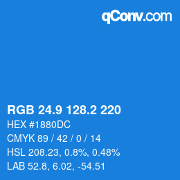 Color code: RGB 24.9 128.2 220 | qconv.com