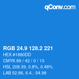 Color code: RGB 24.9 128.2 221 | qconv.com