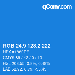 Color code: RGB 24.9 128.2 222 | qconv.com