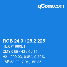 カラーコード: RGB 24.9 128.2 225 | qconv.com
