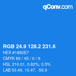 カラーコード: RGB 24.9 128.2 231.6 | qconv.com