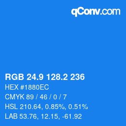 Color code: RGB 24.9 128.2 236 | qconv.com