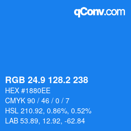 カラーコード: RGB 24.9 128.2 238 | qconv.com