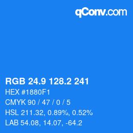 カラーコード: RGB 24.9 128.2 241 | qconv.com