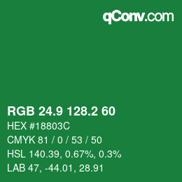 カラーコード: RGB 24.9 128.2 60 | qconv.com