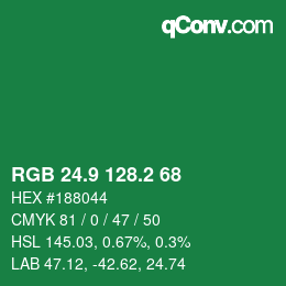 カラーコード: RGB 24.9 128.2 68 | qconv.com