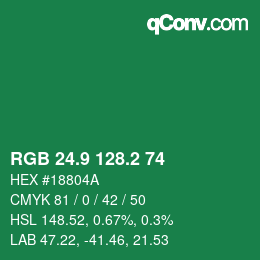 カラーコード: RGB 24.9 128.2 74 | qconv.com