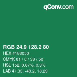 カラーコード: RGB 24.9 128.2 80 | qconv.com