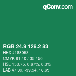 カラーコード: RGB 24.9 128.2 83 | qconv.com