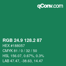 カラーコード: RGB 24.9 128.2 87 | qconv.com