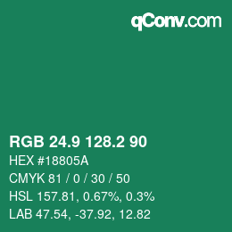 カラーコード: RGB 24.9 128.2 90 | qconv.com