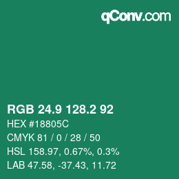 カラーコード: RGB 24.9 128.2 92 | qconv.com