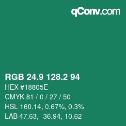 カラーコード: RGB 24.9 128.2 94 | qconv.com