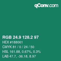カラーコード: RGB 24.9 128.2 97 | qconv.com