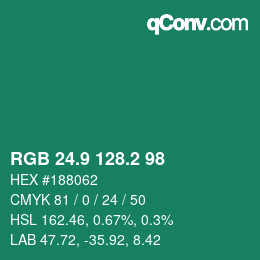 カラーコード: RGB 24.9 128.2 98 | qconv.com