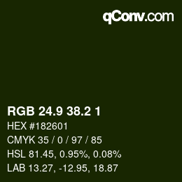 Color code: RGB 24.9 38.2 1 | qconv.com