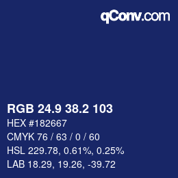 Color code: RGB 24.9 38.2 103 | qconv.com