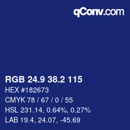 Color code: RGB 24.9 38.2 115 | qconv.com