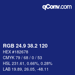 カラーコード: RGB 24.9 38.2 120 | qconv.com