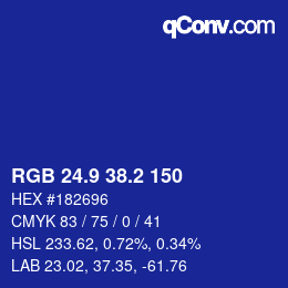 カラーコード: RGB 24.9 38.2 150 | qconv.com