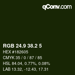Color code: RGB 24.9 38.2 5 | qconv.com