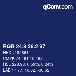 Color code: RGB 24.9 38.2 97 | qconv.com