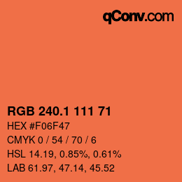 カラーコード: RGB 240.1 111 71 | qconv.com