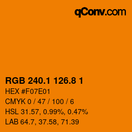 カラーコード: RGB 240.1 126.8 1 | qconv.com
