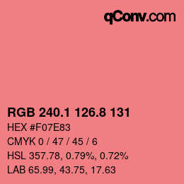 カラーコード: RGB 240.1 126.8 131 | qconv.com
