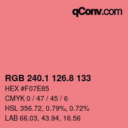 Color code: RGB 240.1 126.8 133 | qconv.com