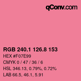 カラーコード: RGB 240.1 126.8 153 | qconv.com