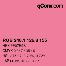 カラーコード: RGB 240.1 126.8 155 | qconv.com