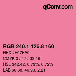 カラーコード: RGB 240.1 126.8 160 | qconv.com